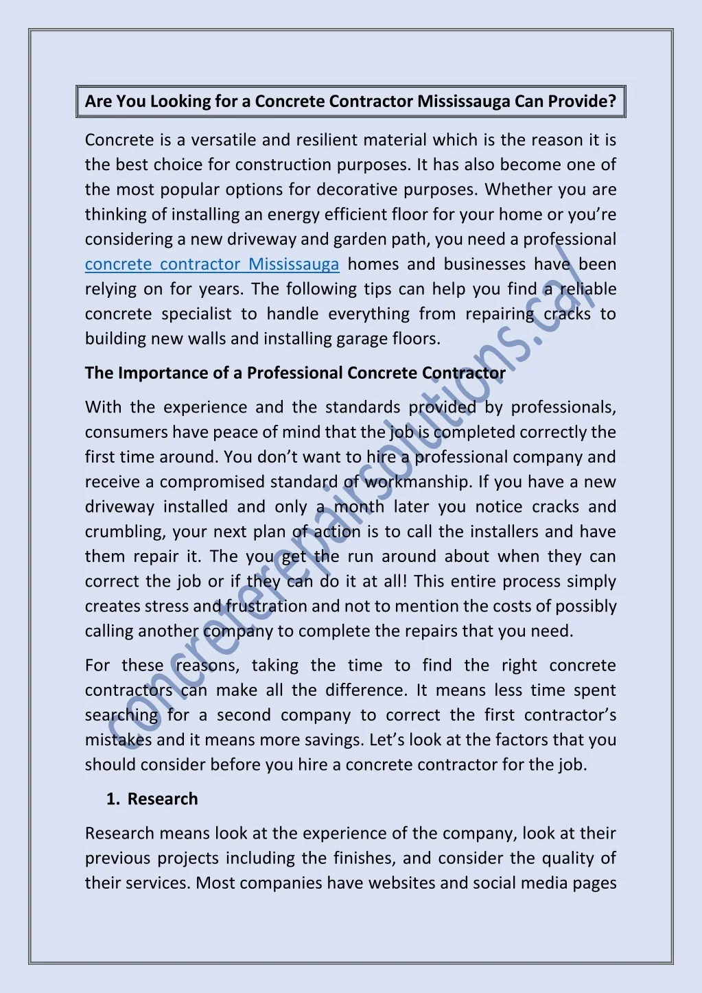 PPT Concrete Contractor Mississauga PowerPoint Presentation, free