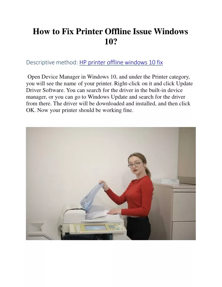 Ppt how to fix printer offline issue windows 10 powerpoint