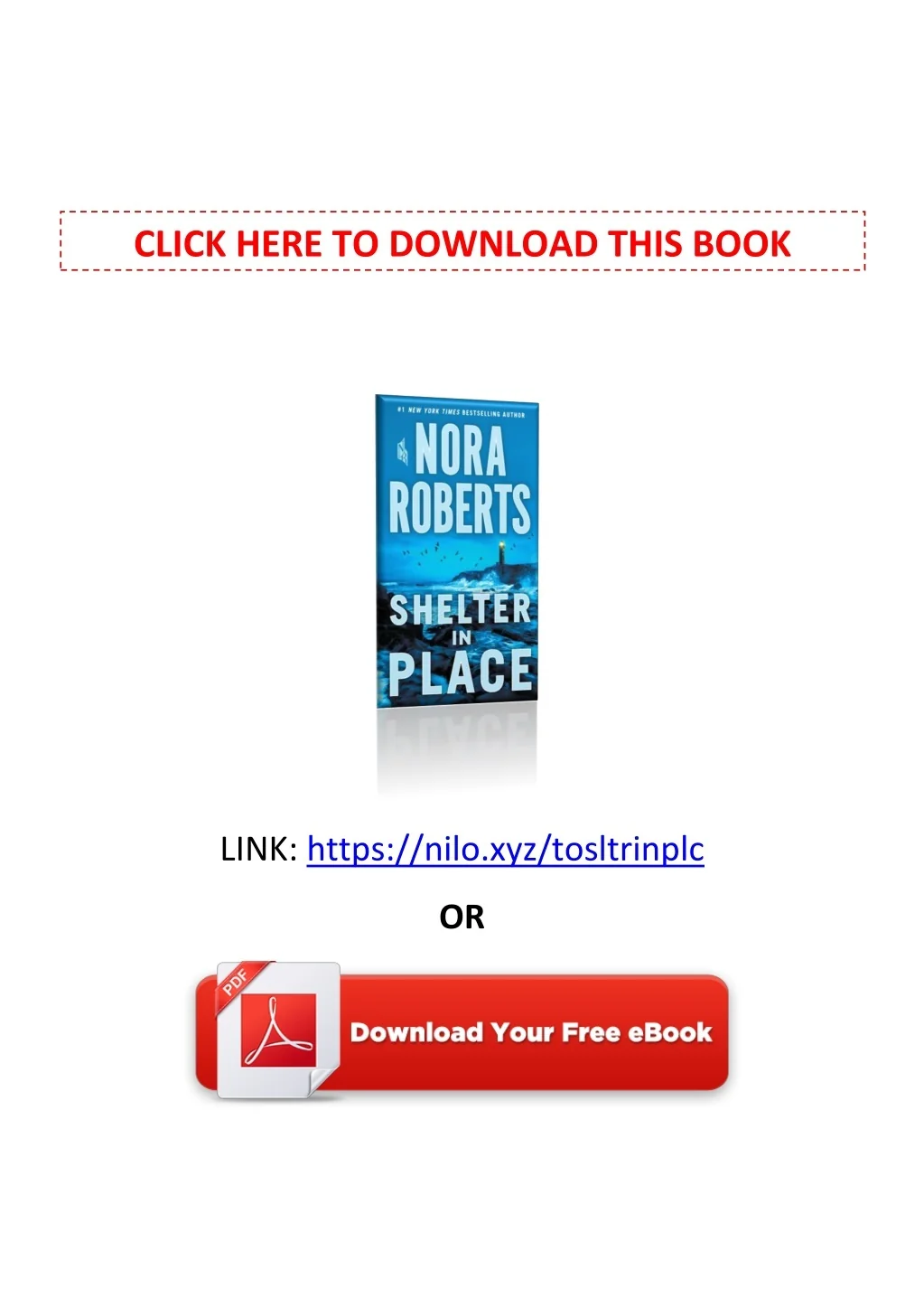 PPT [PDF] Free Download Shelter in Place By Nora Roberts