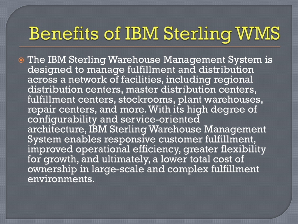 PPT - IBM Sterling WMS (1)-converted PowerPoint Presentation, free ...