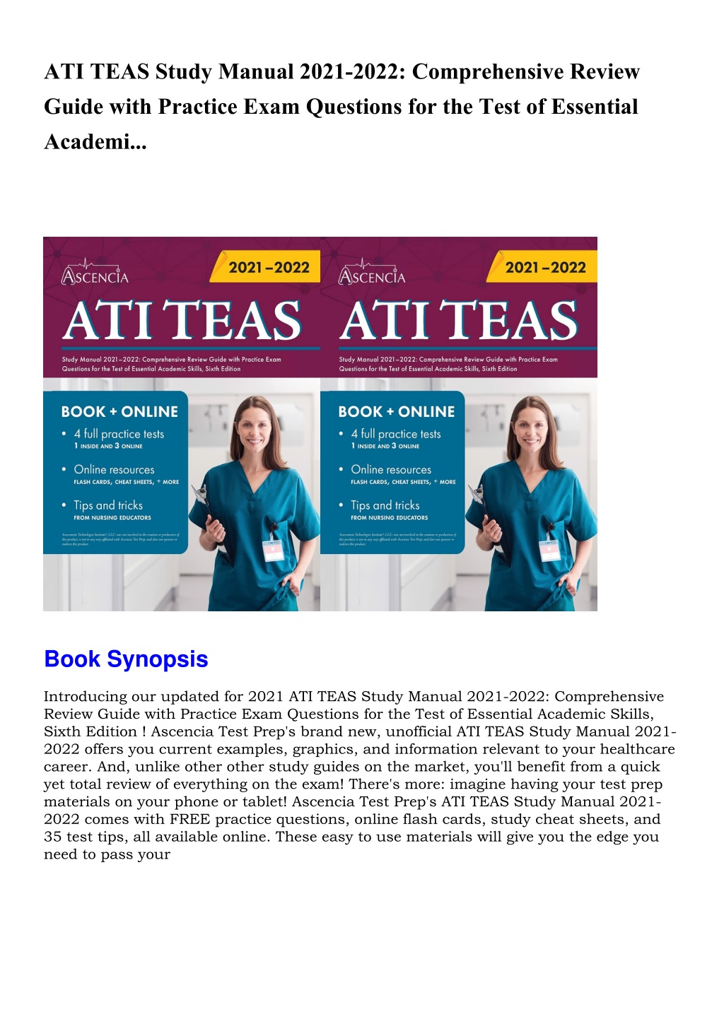 PPT READ ATI TEAS Study Manual 2021 2022 Comprehensive Review Guide