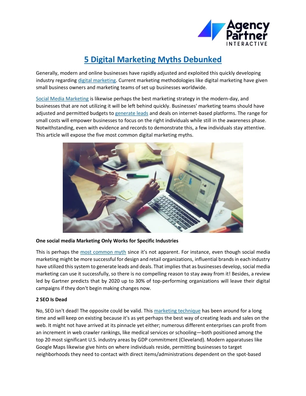 PPT - 5 Digital Marketing Myths Debunked | Agency Partner Interactive ...