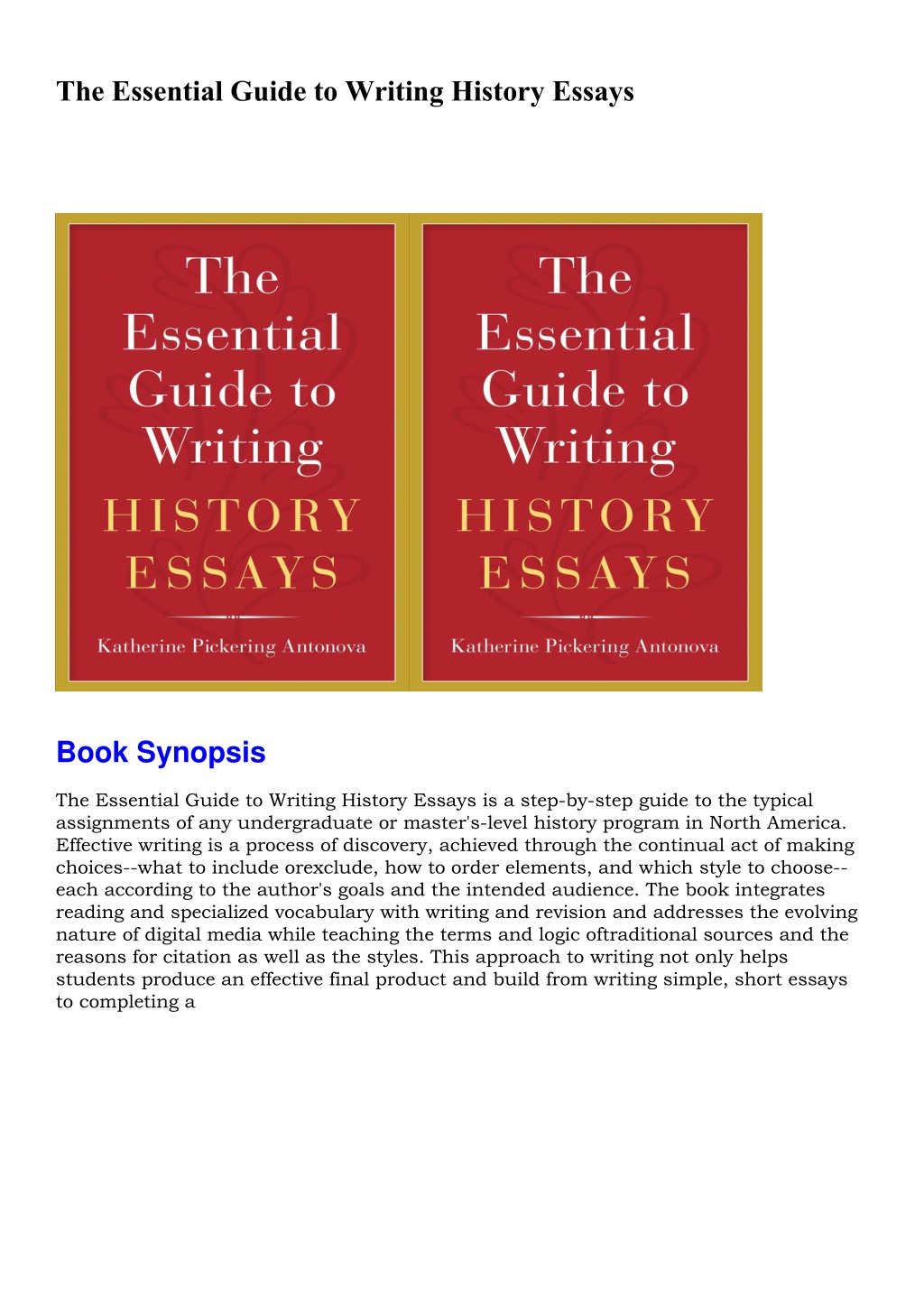 the essential guide to writing history essays pdf