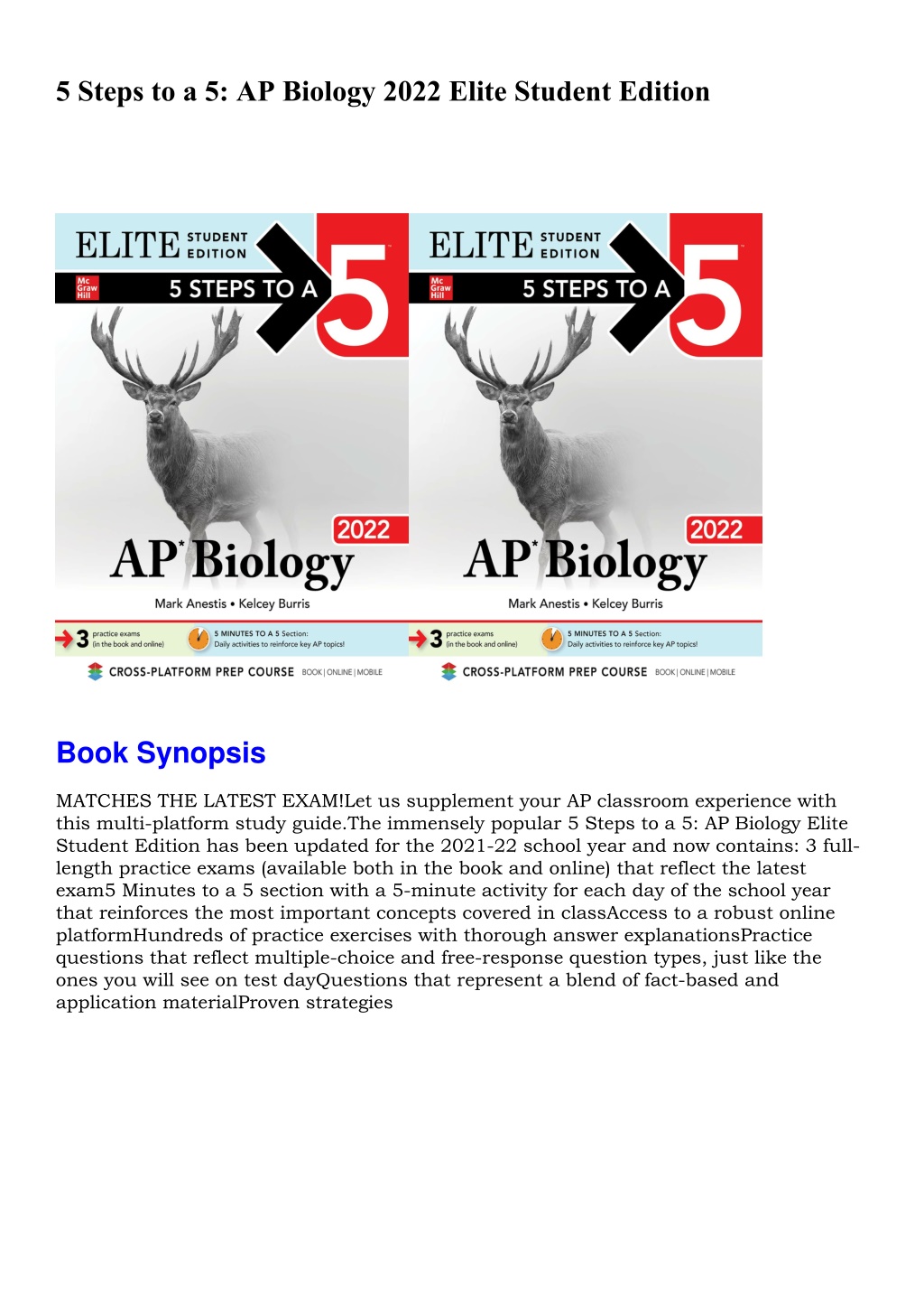 PPT - EPUB 5 Steps To A 5 AP Biology 2022 Elite Student Edition ...