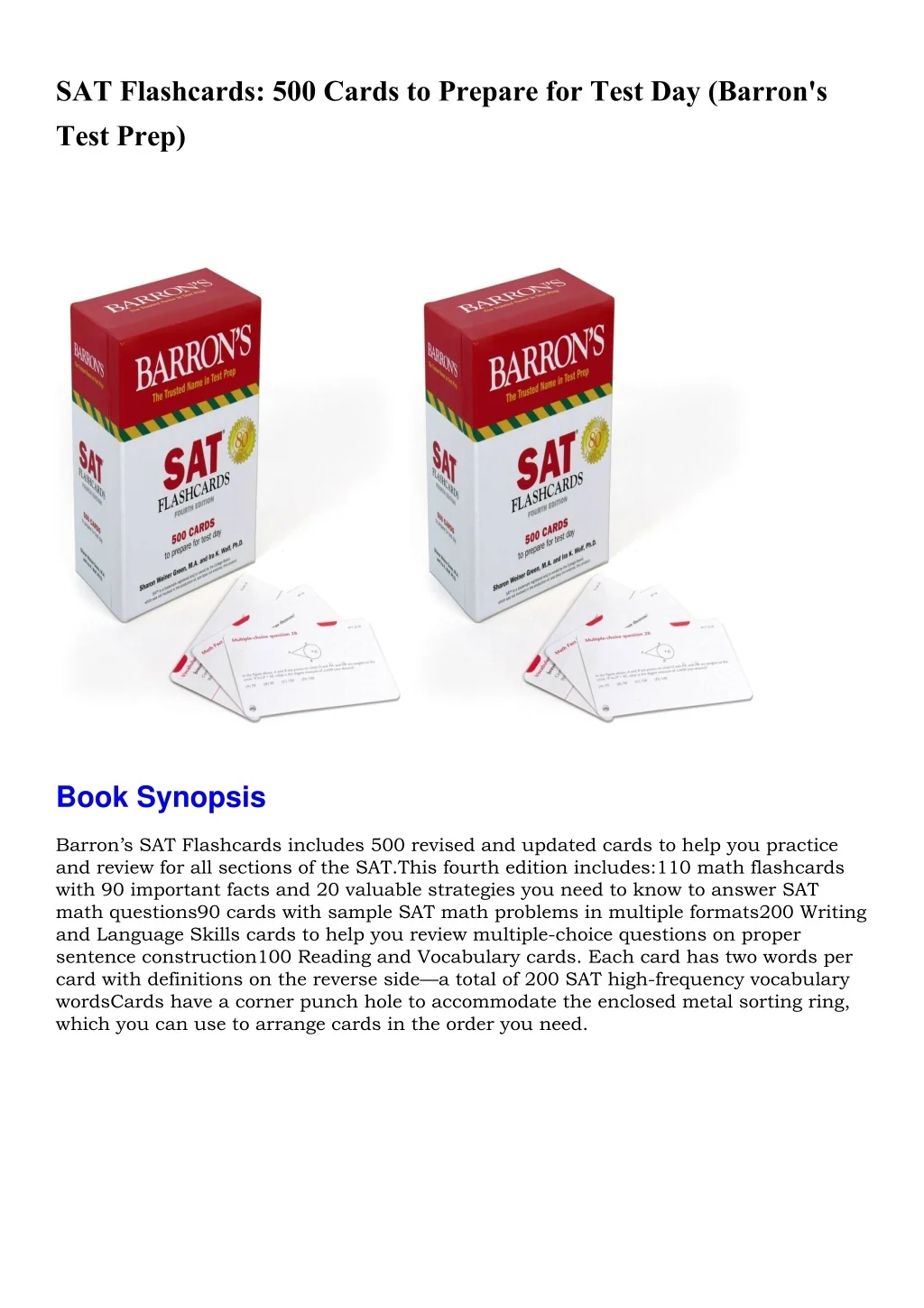 PPT - EBOOK SAT Flashcards 500 Cards to Prepare for Test Day Barron s ...