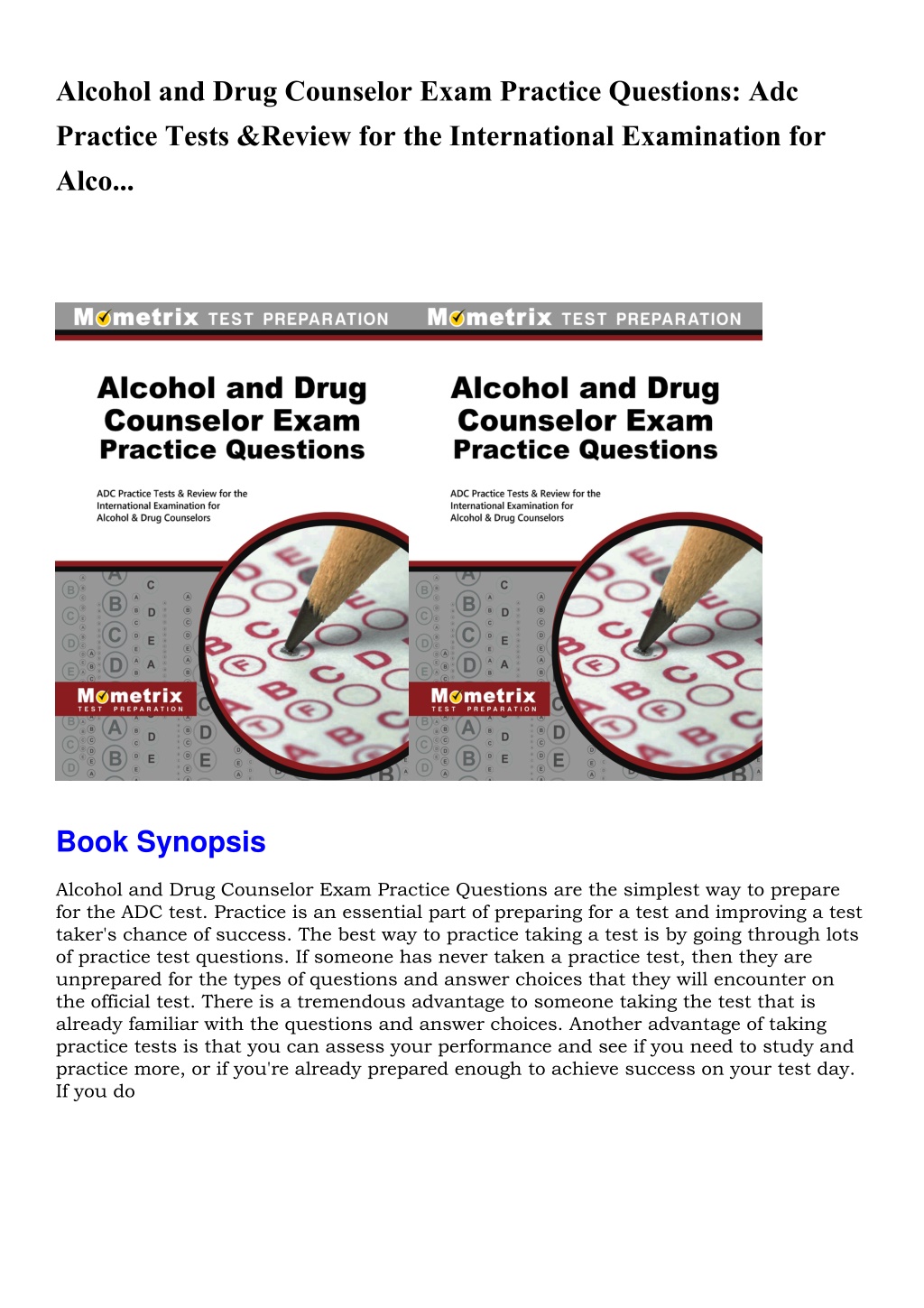 PPT EBOOK Alcohol and Drug Counselor Exam Practice Questions Adc PPT EBOOK Alcohol and Drug Counselor Exam Practice Questions Adc
