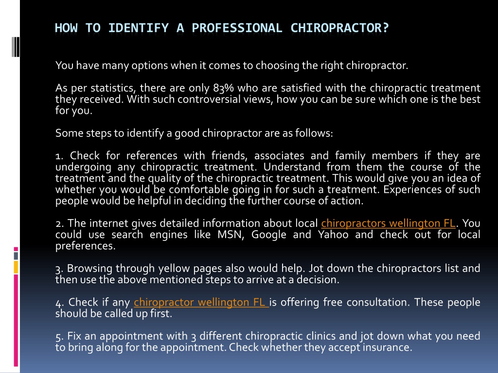 Ppt How To Identify A Professional Chiropractor Powerpoint