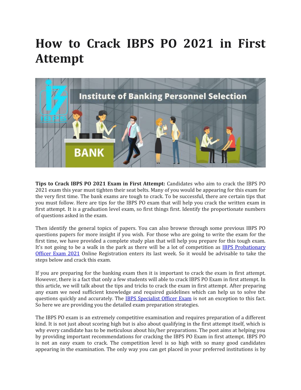 PPT - How To Crack IBPS PO 2021 In First Attempt PowerPoint ...