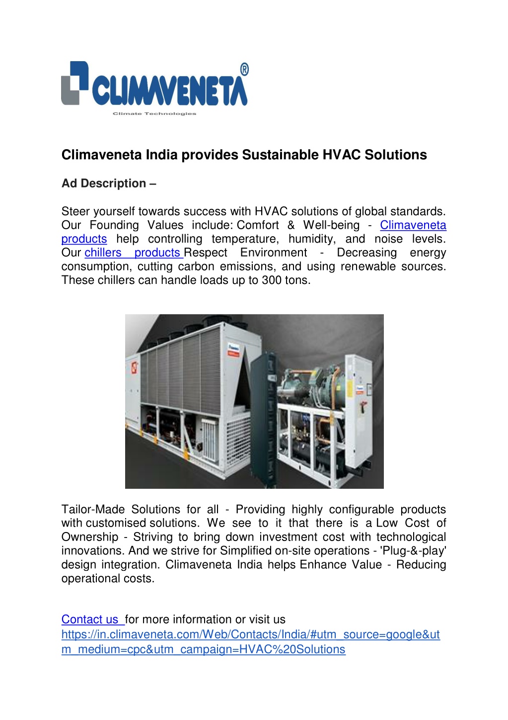 PPT - Climaveneta India Provides Sustainable HVAC Solutions PowerPoint ...