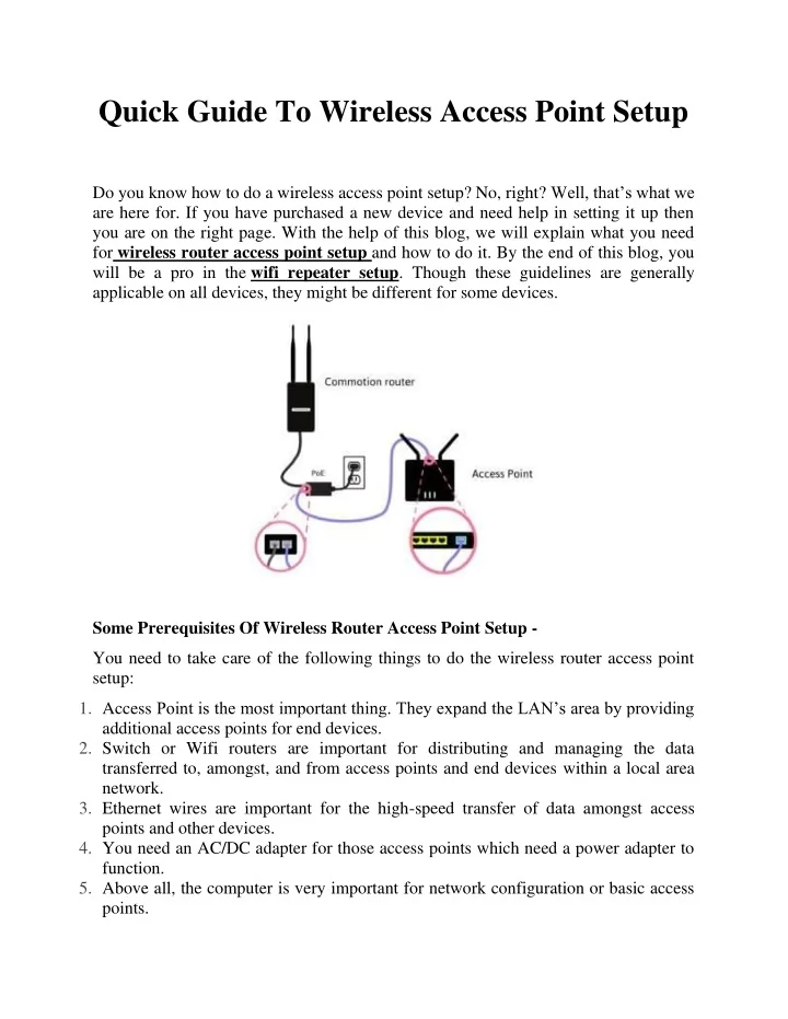 Image showcasing PPT - Quick Guide To Wireless Access Point Setup PowerPoint ...