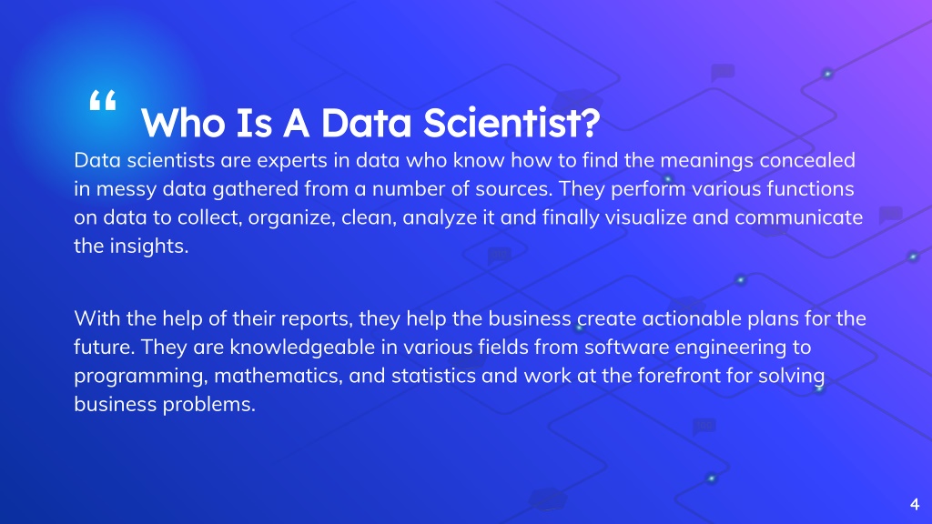 PPT - What Is Data Science, and What Does a Data Scientist Do ...