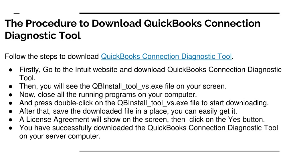 PPT How to Download and Install QuickBooks Connection Diagnostic Tool