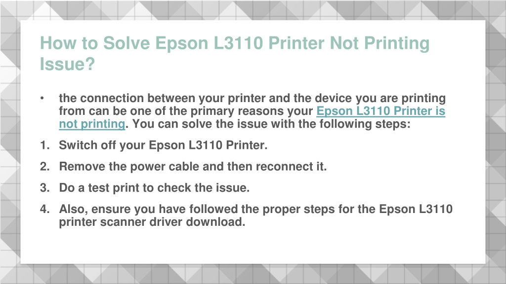 Ppt How To Solve Epson L3110 Printer Not Printing Issue Powerpoint Presentation Id10946711 7388
