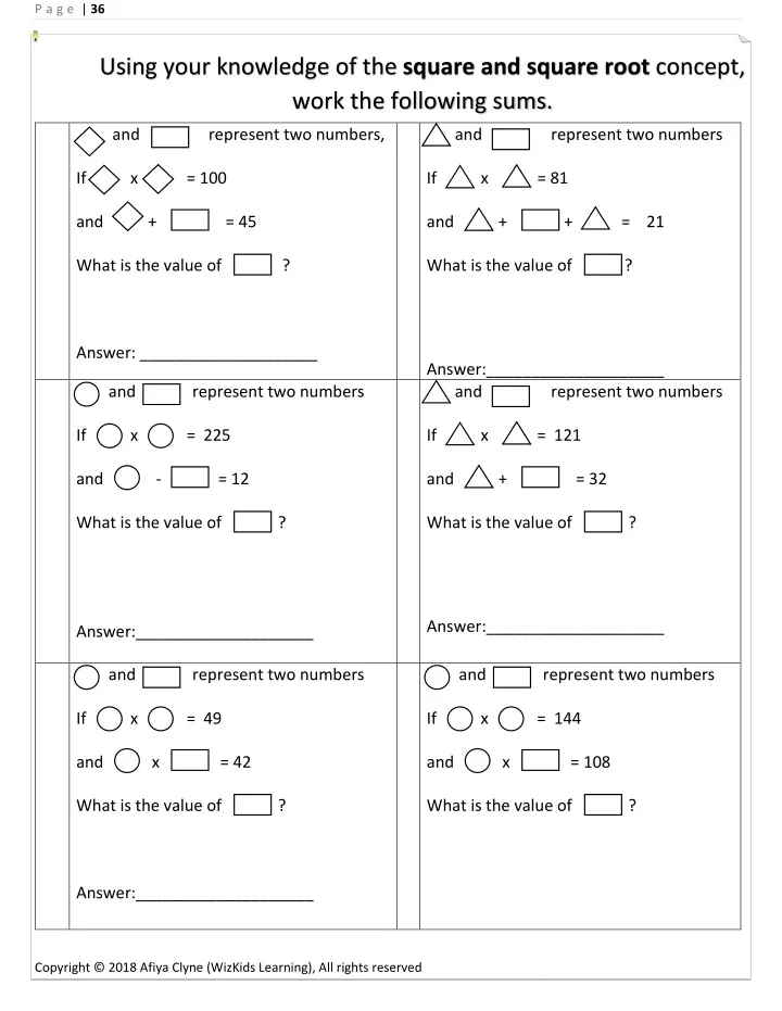 number sense and problem solving