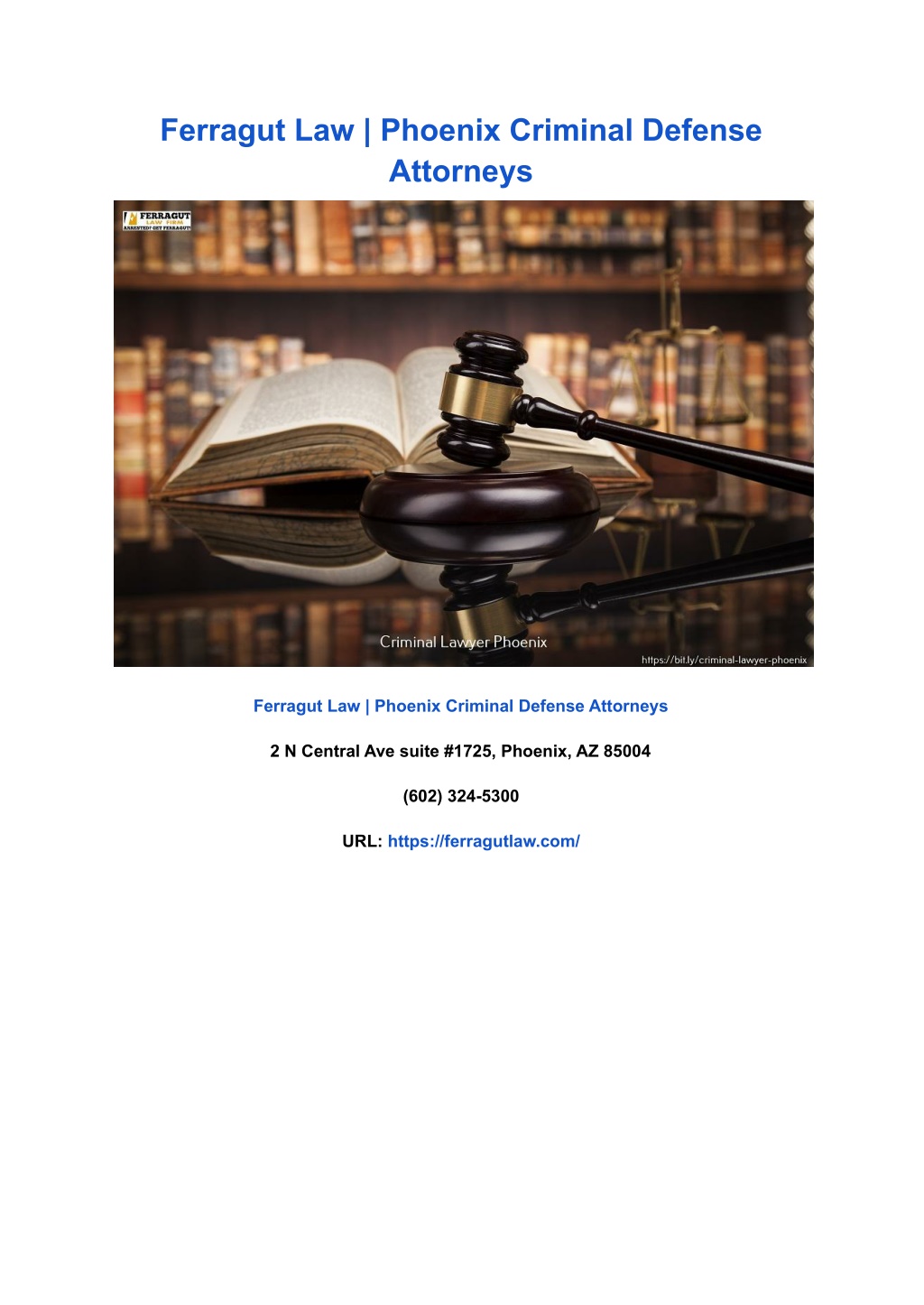 Ppt Ferragut Law Phoenix Criminal Defense Attorneys Powerpoint