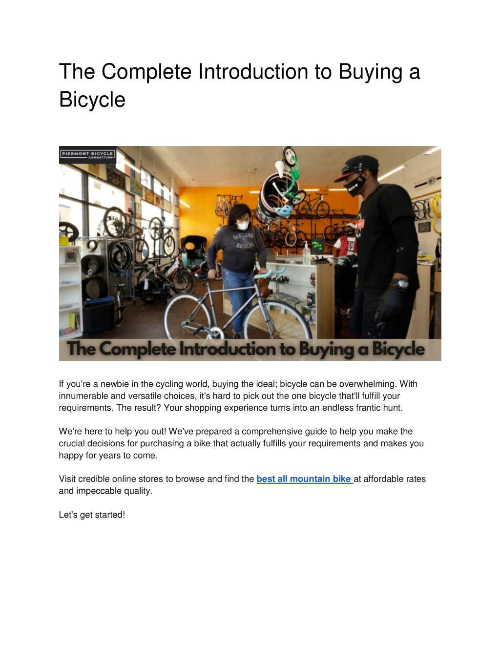 Ppt The Complete Introduction To Buying A Bicycle Powerpoint Presentation Id 10947658