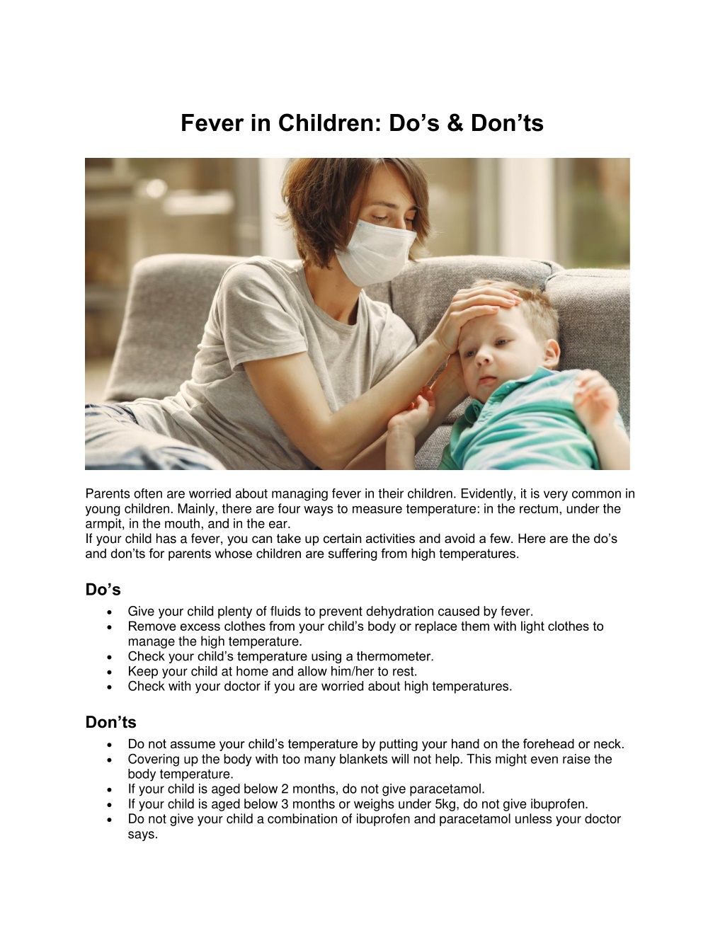 PPT - Fever in Children - Do’s & Don’ts PowerPoint Presentation - ID ...