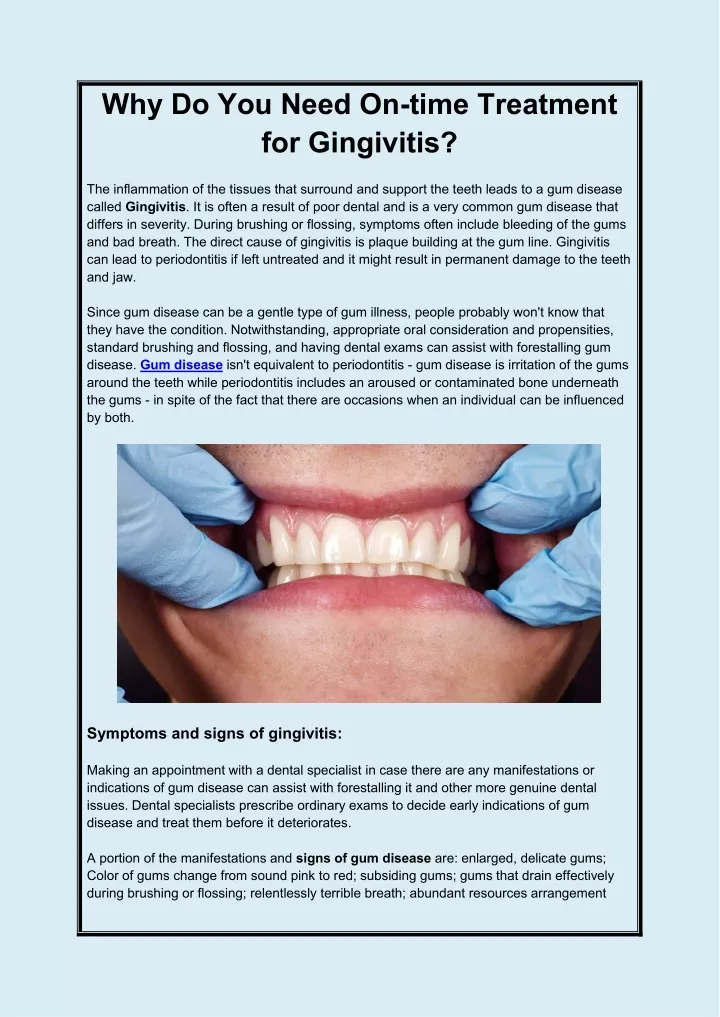 PPT - Why Do You Need On-time Treatment For Gingivitis PowerPoint ...