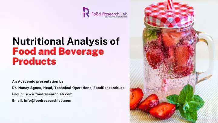 PPT - Nutritional Analysis Of Food And Beverages PowerPoint ...