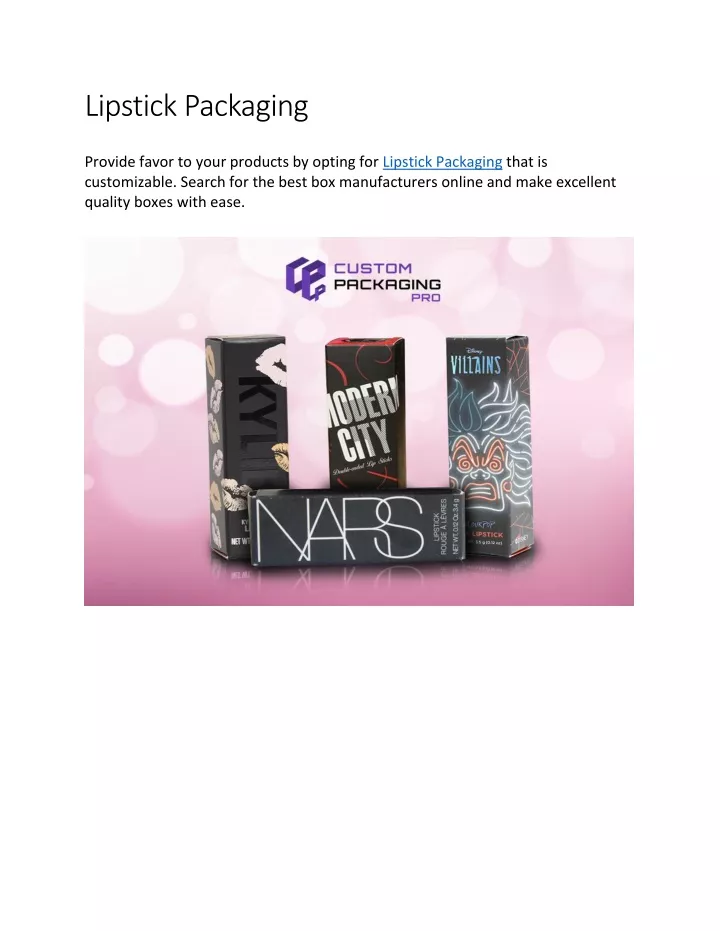 PPT - Lipstick Packaging PowerPoint Presentation, free download - ID ...
