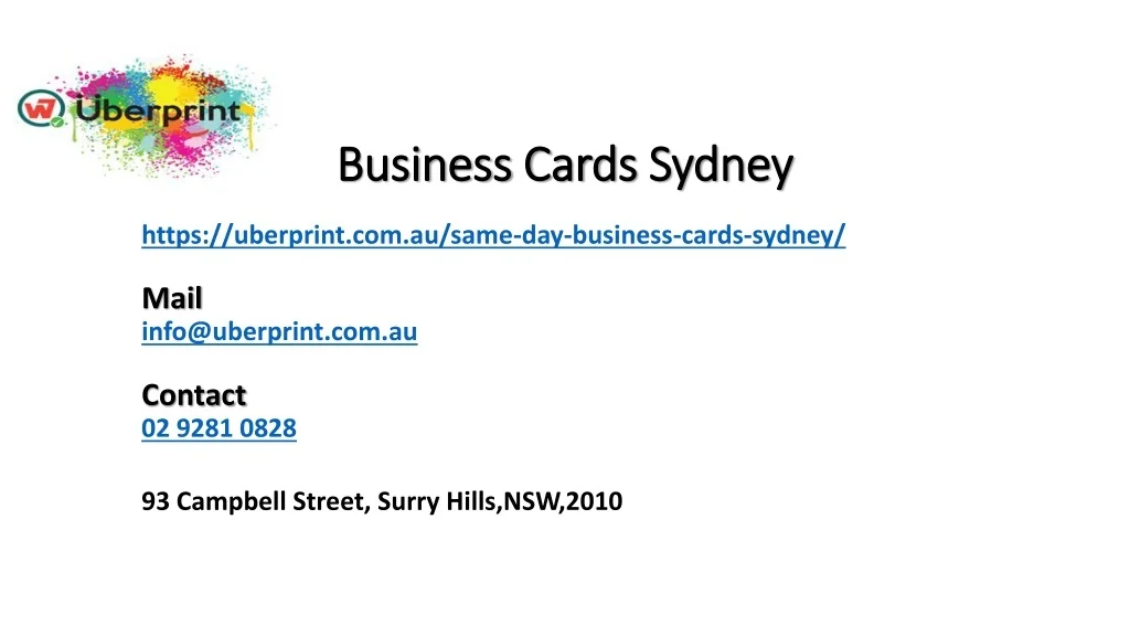 PPT Business Cards Sydney PowerPoint Presentation, free download ID