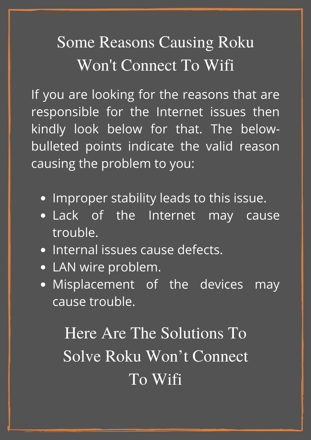 PPT - Easy And Instant Guide To Fix Roku Won't Connect To Wifi ...