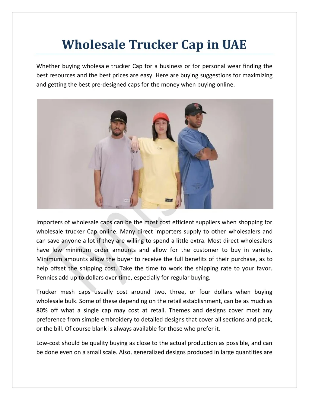 PPT Wholesale Trucker Cap in UAE PowerPoint Presentation, free download ID10952542
