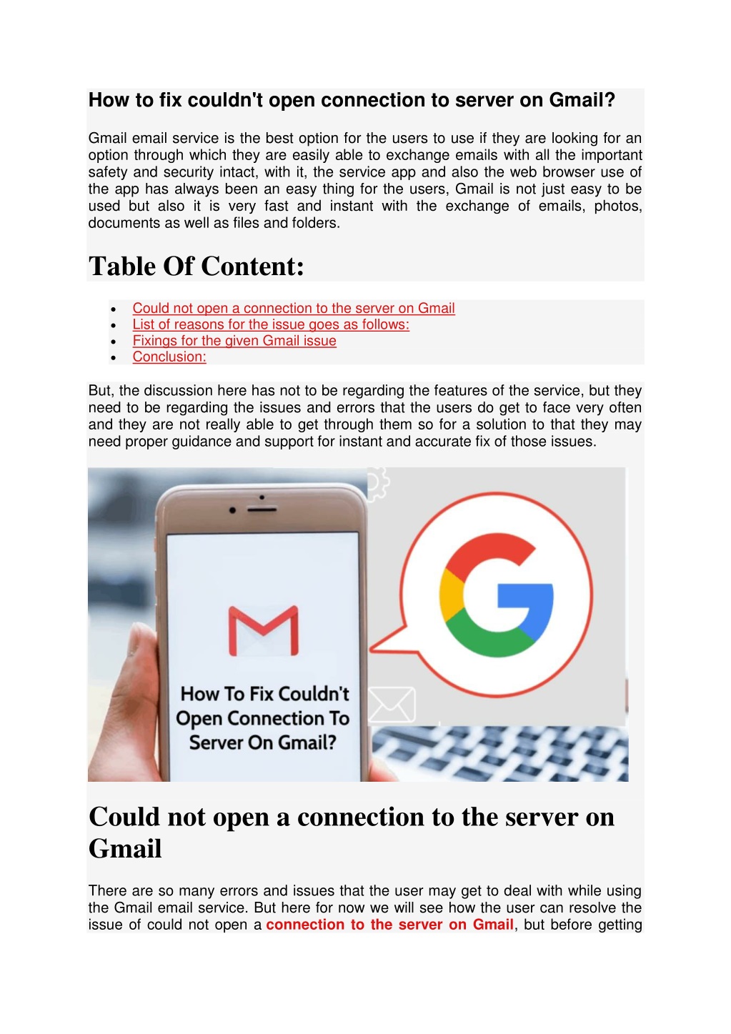 Ppt How To Fix Couldn T Open Connection To Server On Gmail