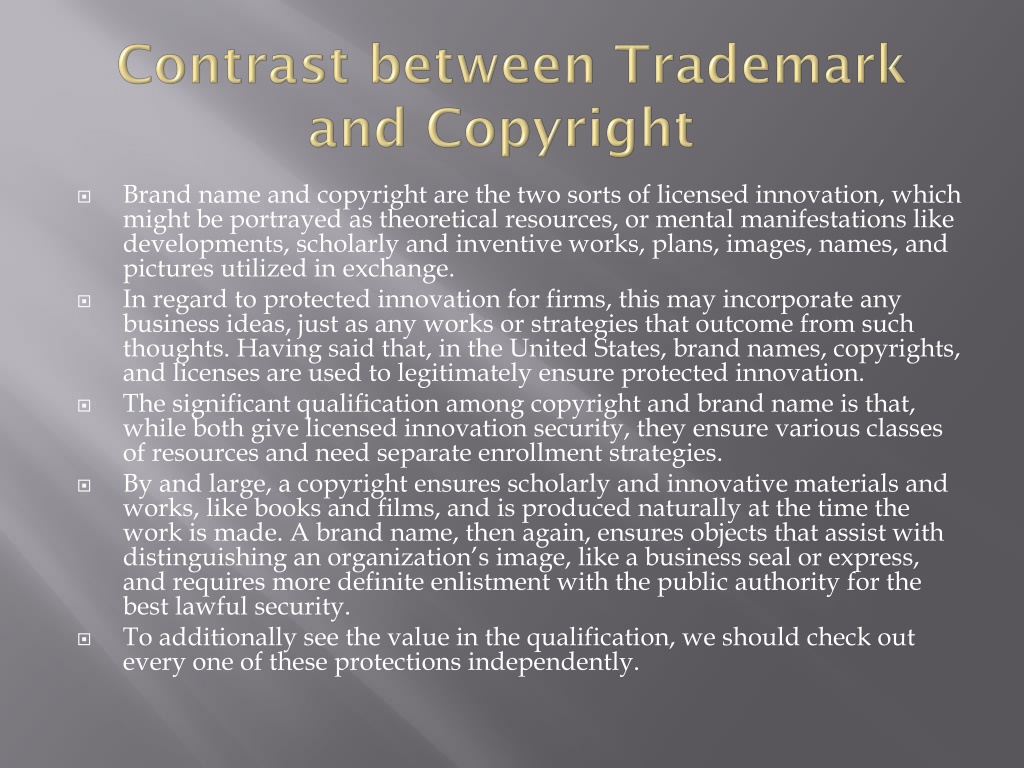 PPT - Trademark And Copyright Are Same Or Carry Any Difference ...