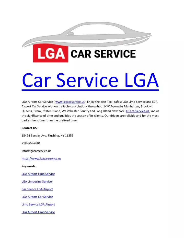 Ppt - Car Service Lga Powerpoint Presentation Free Download - Id10954080