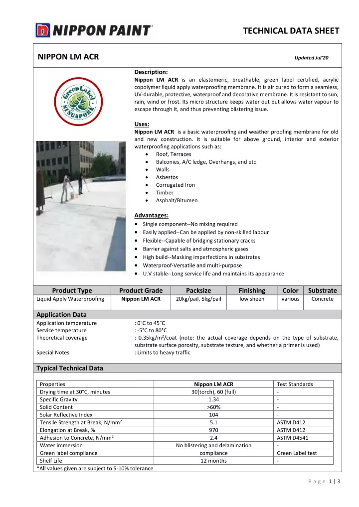 PPT - Nippon Paint LM ACR UV Resistant Waterproofing Coating ...