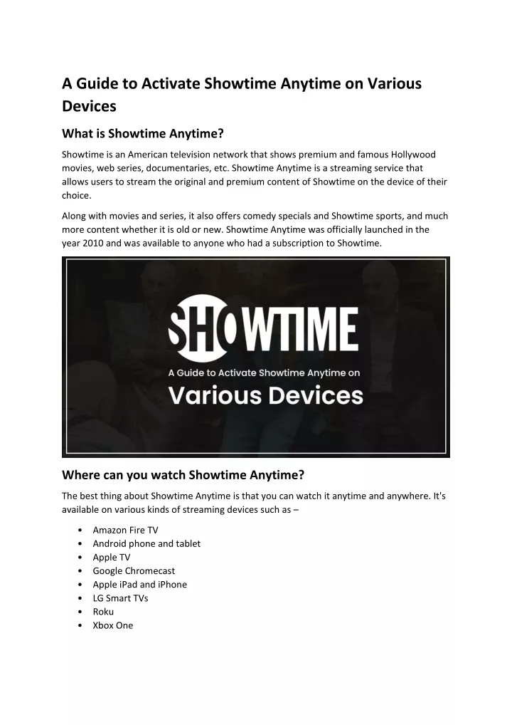 activate showtime anytime amazon tv