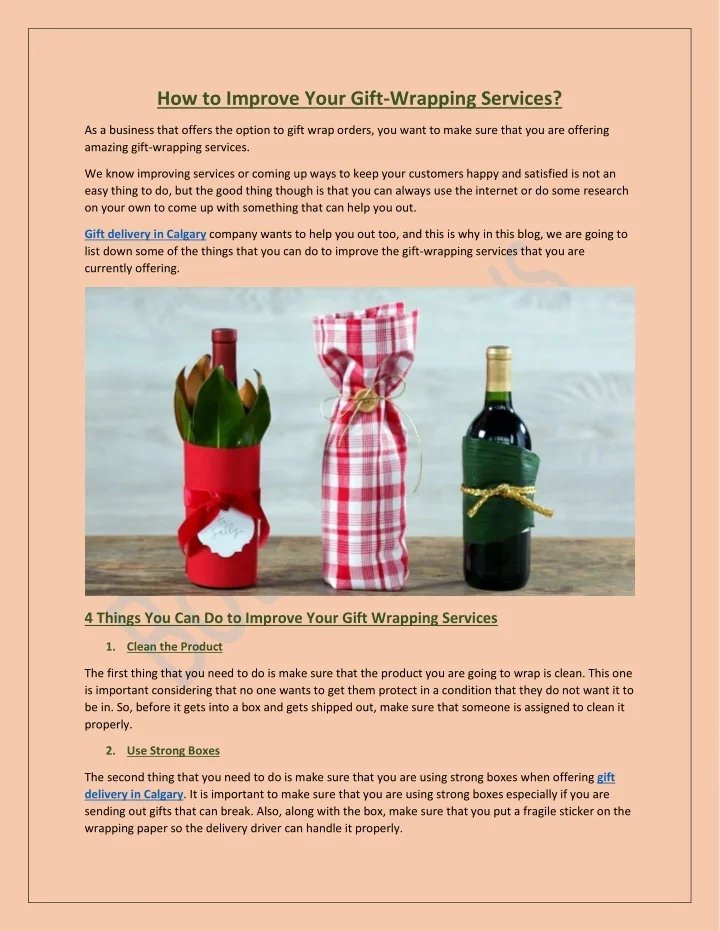 PPT Gift Delivery in Calgary Improve Your Wrapping Services