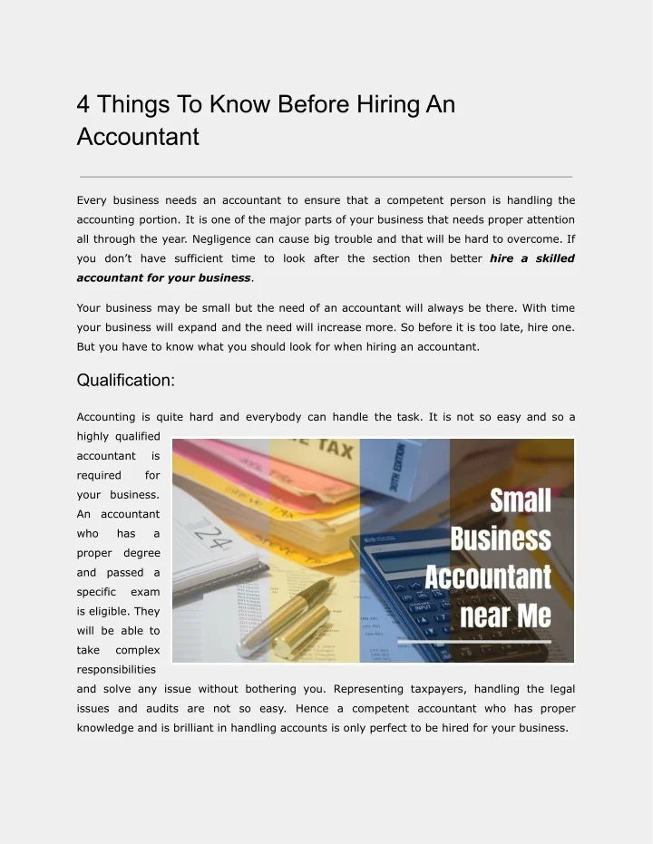 PPT Few Things To Know Before Hiring Small Business Accountant near