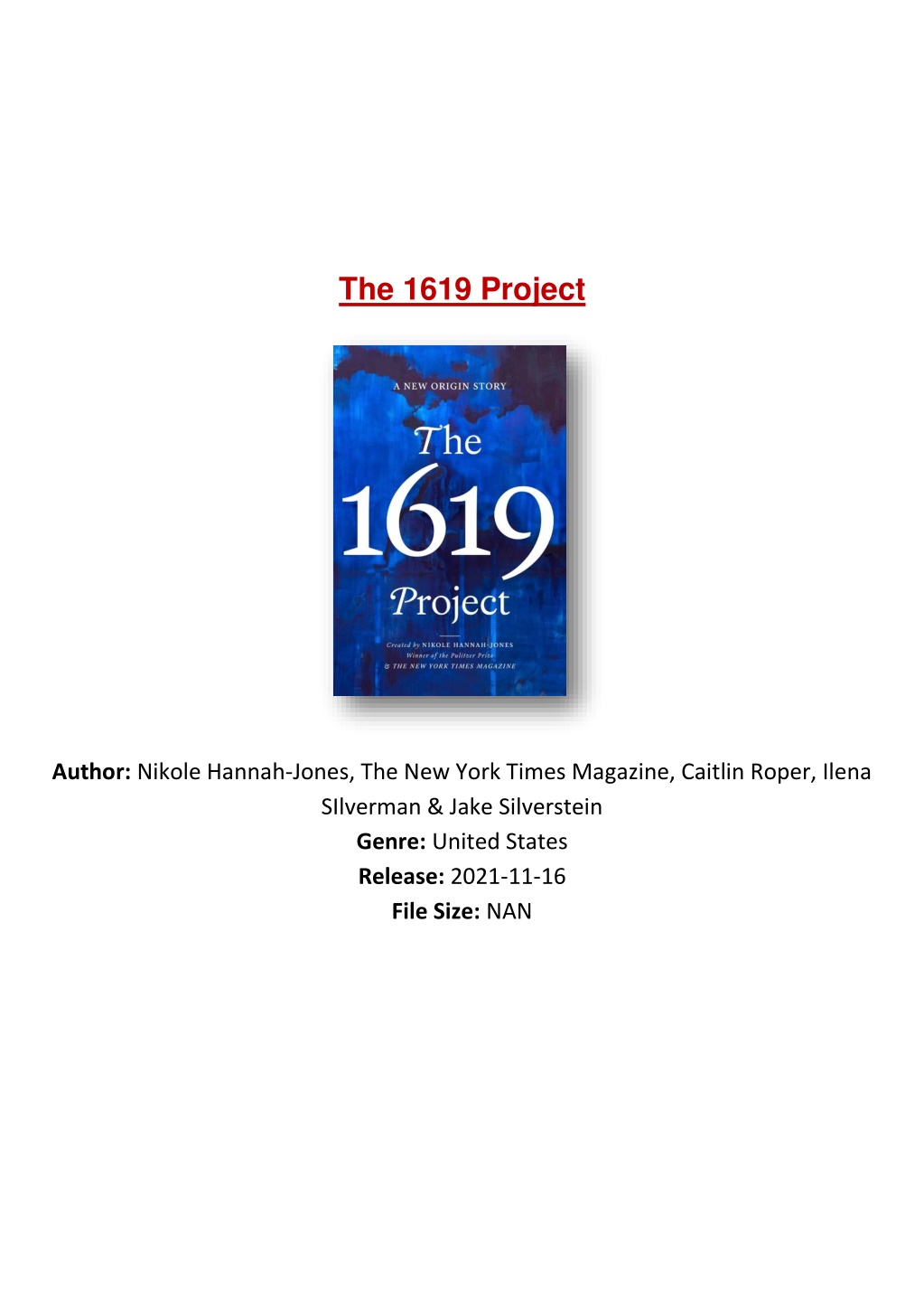 Ppt Pdf Free Download The 1619 Project By Nikole Hannah Jones The New York Times Powerpoint 1093