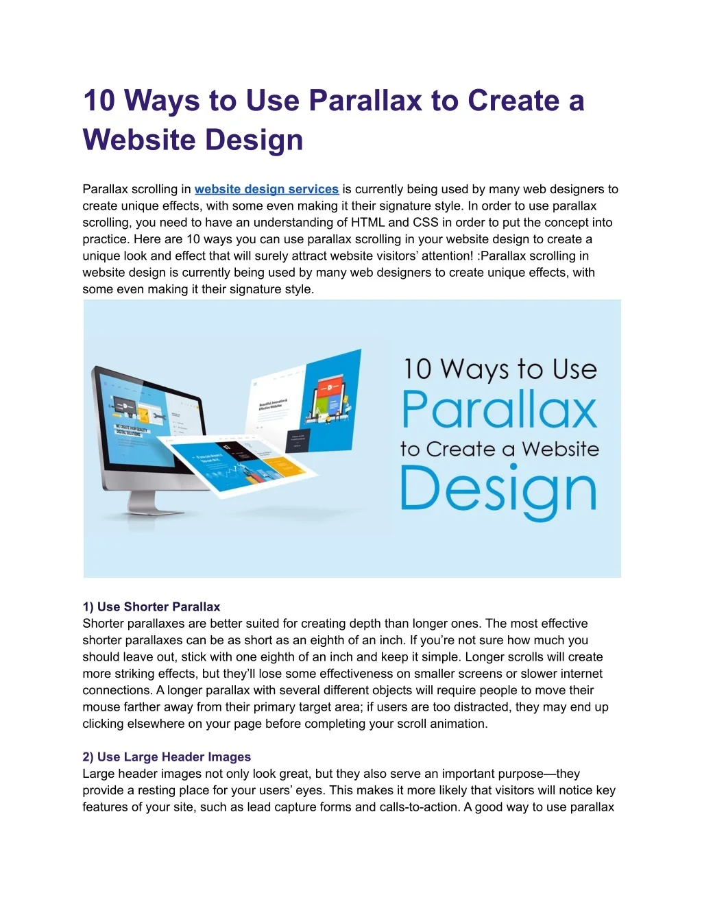 PPT - 10 Ways to Use Parallax to Create a Website Design PowerPoint ...