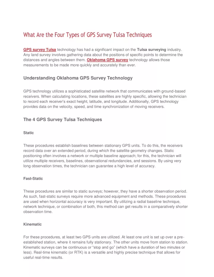 ppt-what-are-the-four-types-of-gps-survey-tulsa-techniques-powerpoint