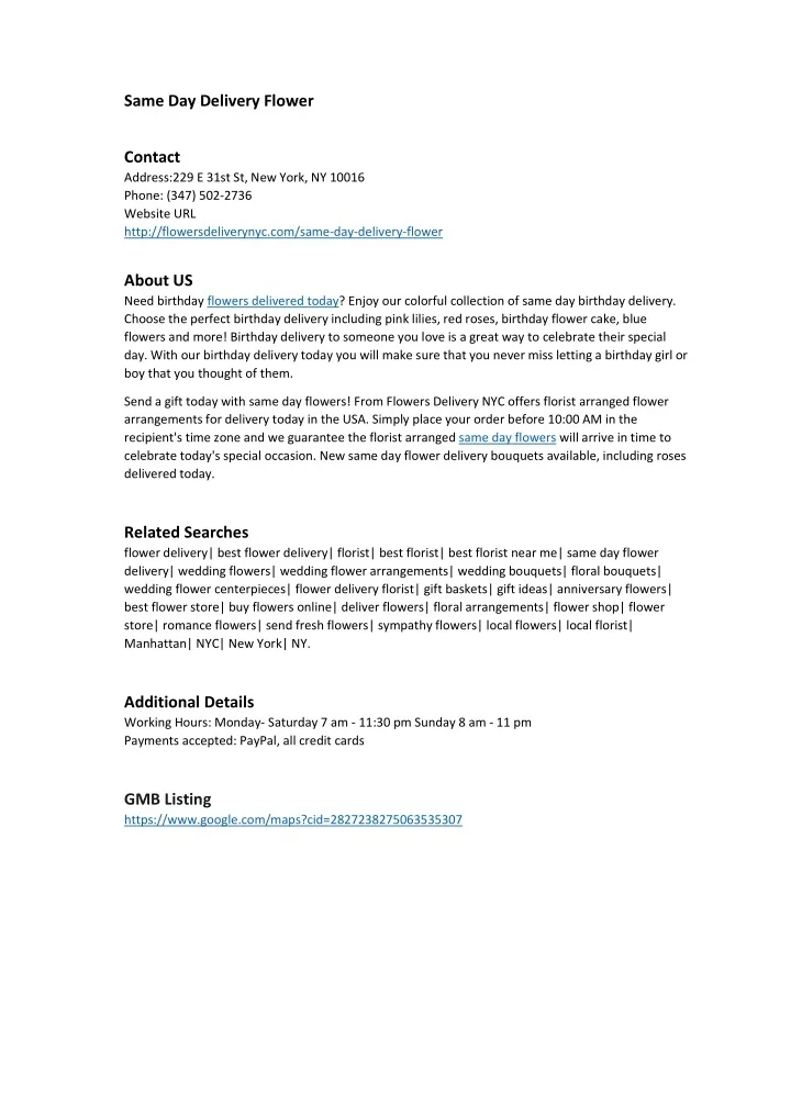 PPT Same Day Delivery Flower PowerPoint Presentation, free download