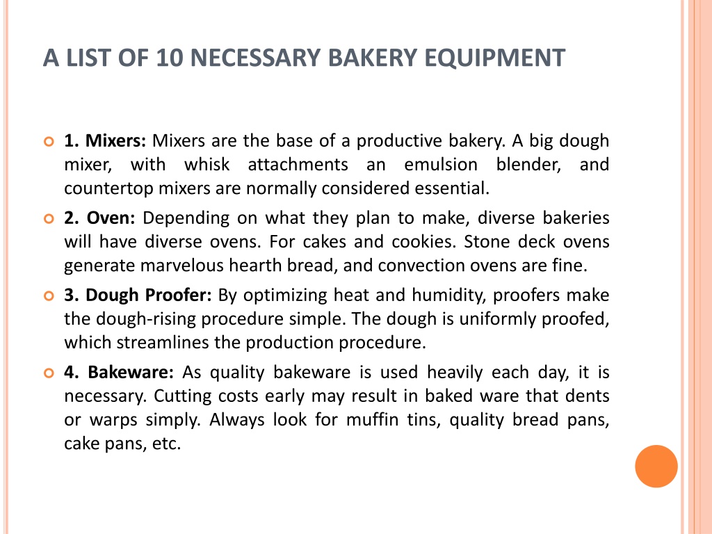 PPT - List Of The Most Essential Bakery Equipment PowerPoint ...