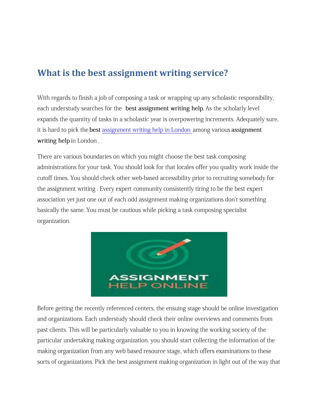 what is the best assignment writing service