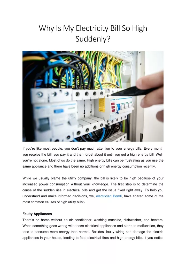 PPT - Why Is My Electricity Bill So High Suddenly? PowerPoint ...