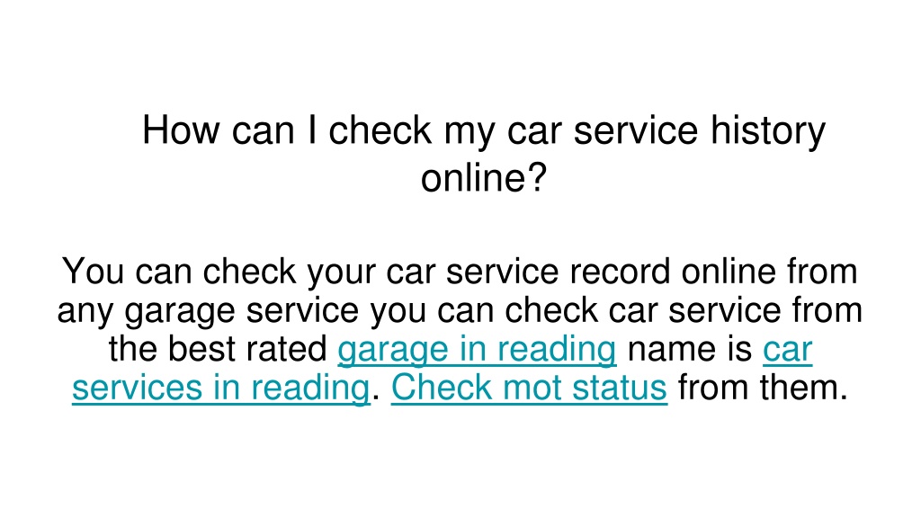 how can i check my car service history online uk