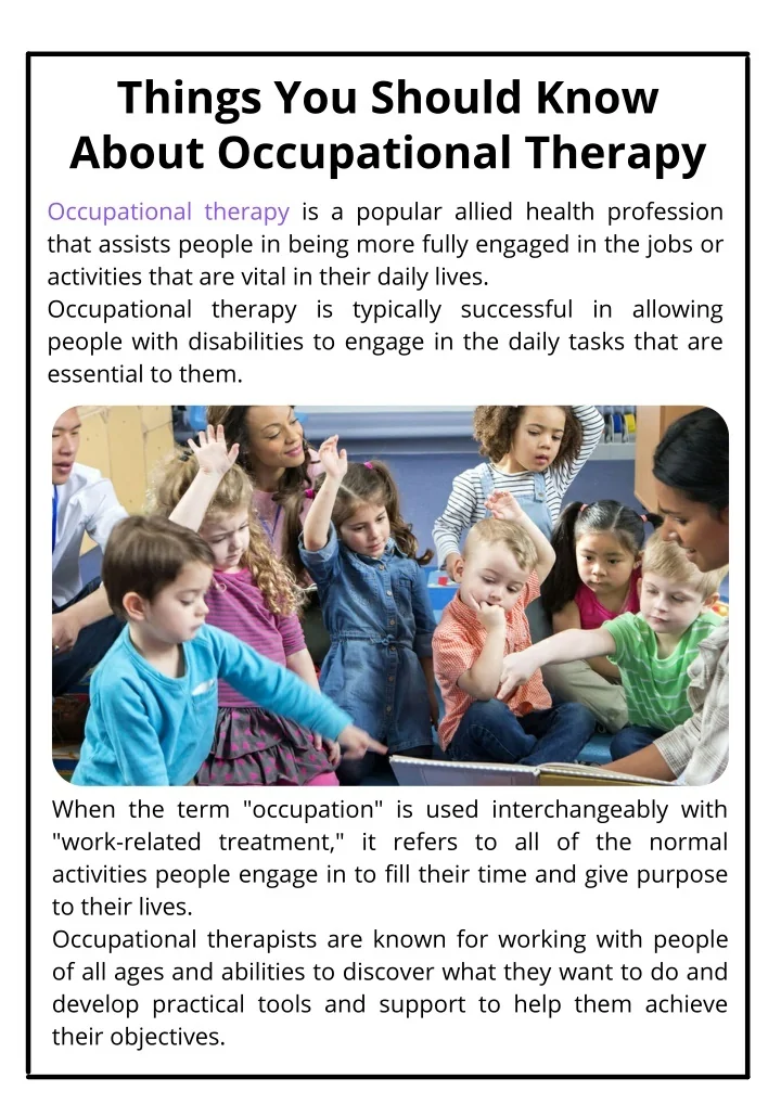 PPT Things You Should Know About Occupational Therapy PowerPoint Presentation ID10969854