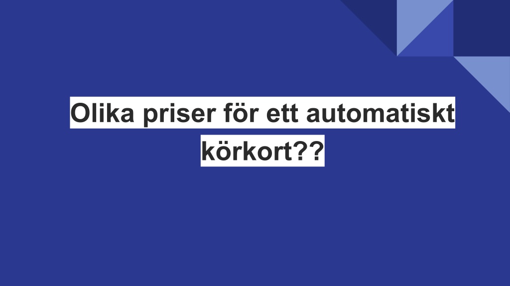 PPT - Vi Hjälper Dig Att Ta Ditt Automatiska Körkort PowerPoint ...