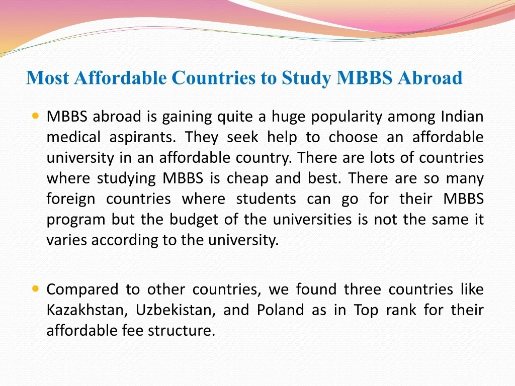PPT - Most Affordable Countries to Study MBBS Abroad | MBBS in Abroad ...