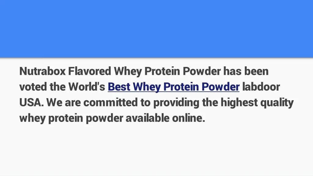 PPT - Best Whey Protein Powder Online PowerPoint Presentation, free ...