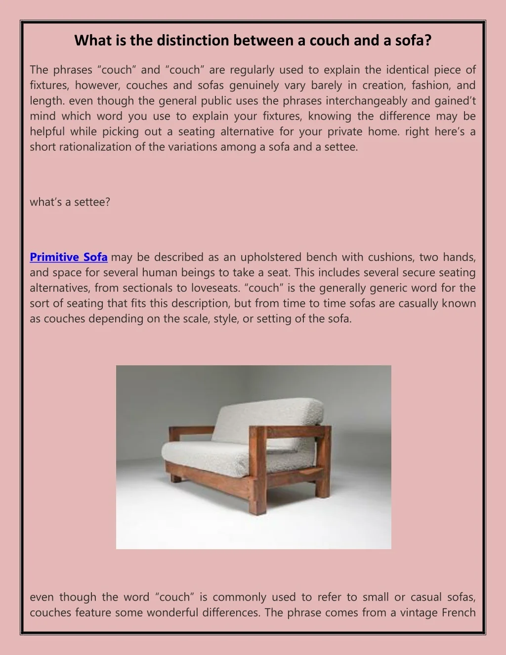 PPT - What is the distinction between a couch and a sofa PowerPoint ...