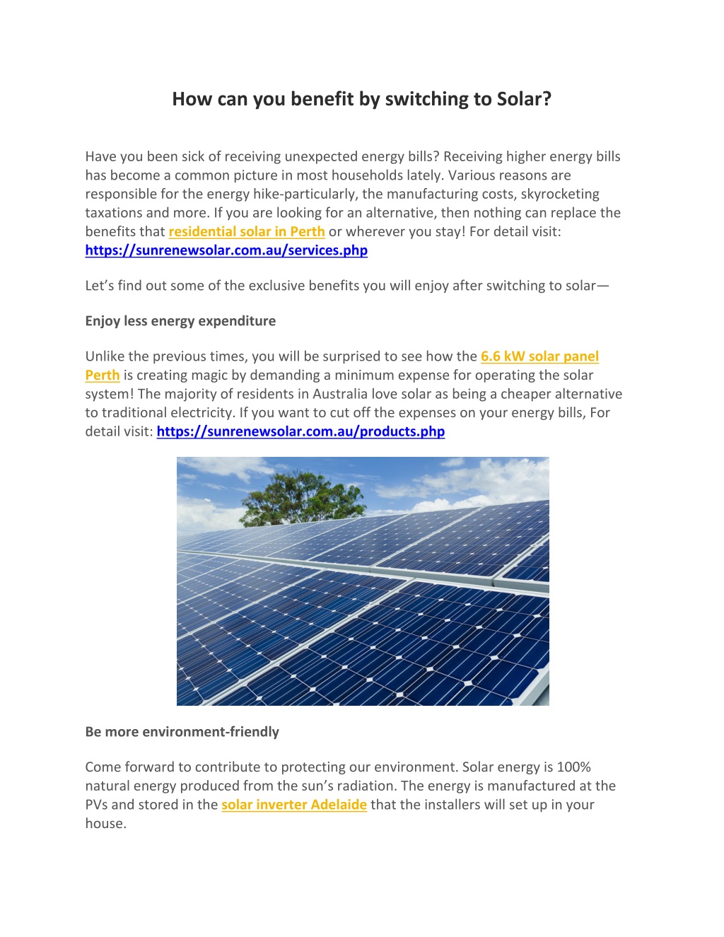 PPT - How can you benefit by switching to Solar? PowerPoint ...