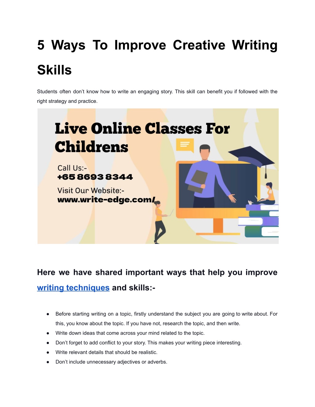 techniques to improve creative writing skills