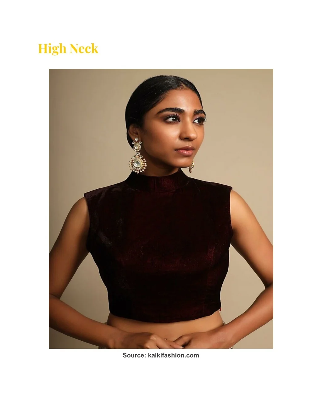 High Neck Pattern Shape PPT - 20 Most Appealing Types of Necklines for Every Woman PowerPoint ...